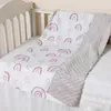 s Unisex born Thick Super Soft Comfy Rainbow Blankets for Toddler Baby Nursery Bed Blanket Stroller Crib Sheet 240304