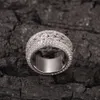 Schmuck Messing Volldiamant kubanischer drehbarer Ring Kupfer vergoldet Iced Out Spinner für Männer