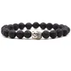 Pulseras de encanto Pulsera de cabeza de Buda para mujeres Hombres Piedra natural Cuentas de yoga Distancia Pareja con cuentas Regalo de joyería