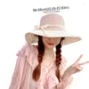 Chapeaux à large bord chapeau de paille dentelle bowknot décor élégant soleil pour femmes filles été voyage plage UV protection solaire casquettes