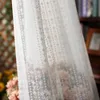 韓国の白い刺繍されたボイルカーテンは、リビングルームのための寝室の窓カーテンのための薄いチュールカーテンブラインドカスタムメイドドレープ240307