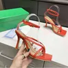 Mode Stretch Mule Sandal Designer Women Sparkle Strappy High Heels Luxury Patent Leather With Drill Party Sandal Shoes Storlek 35-41