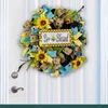 Dekorative Blumen Frühlingskranz für Haustür mit Blumenbienen Home Farmhouses Veranda Dekorationen