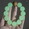 Strand lysande pärlor 20mm Spotlight Round Jade Armband