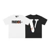 Vlone T-shirt Big "V" Tshirt Men's / Women's Couples Casual Fashion Trend High Street Loose Hip-Hop100% Cotton Printed Round Neck Shirt US Size S-XL 6145