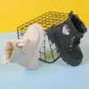 HBP Chaussures pour enfants sans marque Enfants Hiver Enfants Mode Bottines Bébé Chaussures britanniques Filles Bottes de poche Bottes de neige chaudes pour tout-petits