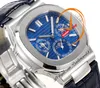 5740 Perpetual Calendar A324SC Automatic Mens Watch Twf Bleu Texture Stick Dial Blue Leather Strap Super Edition Reloj Hombre Puretimewatch PTPP