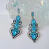 Boucles d'oreilles pendantes Mwsonya mode Baroque cristal amour coeur pour les femmes strass goutte gland longue coréenne bijoux Gigt