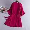 Damennachtwäsche 2024 Frühling Sommer Homewear Solide Satin Robe Braut Hochzeitskleid Kimono Frauen Seide Rayon Nachthemd Sexy Nachtwäsche