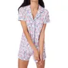 Damskie dresy Preppy Pamas Monkey Wzory Zestaw Wzory 2000S Women Sleep Fair Single Bered Shirt Top and Shorts Dwuczęściowy GG