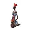 Dekorativa figurer Afrikanska kvinnliga figurstatyer Harts Tribal Art Desk Decorations Objekt Accent Sculpture Dropship