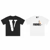 Vlone Tshirt Big V T-shirt Herr / kvinnors par Casual modetrend High Street Loose Hip-Hop100% Cotton Printed Round Neck Shirt US Size S-XL 6150