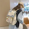 Borse da scuola Ita Zaino da donna per ragazza Zaino da viaggio per libri casual Borsa per libri Mochila Tasca frontale trasparente in PVC