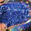 50G Holograficzny mieszany sześciokąt Chunky Irediscent paznokcie Glitter Flakes Laser Blossowe cekiny Dekoracja 240313