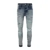 Jeans da uomo firmati viola marca American High Street blu invecchiato negozio vintage