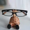 Creative Wood Carving Giraffe Ornament Fawn Desktop Bracket Handmade Cartoon Fawn Wood Crafts 240311