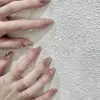 Fałszywe paznokcie 10pcs /Set Pełna pokrywa naciśnięcie na czystą ręcznie robioną łatkę zdejmowane fałszywe koty oczy migające nagich skorupy studenci