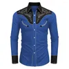 Men's Casual Shirts Western Tribal Ethnic Men Sports Outdoor Street Long Sleeve Button Top Lapel Single -breasted Shirt Suit Clothing