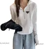 Pra роскошный дизайнерский бренд женский свитер высокого качества оригинальный дизайн женская куртка с капюшоном модное повседневное черное пальто с капюшоном 433