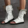 Sandaler svart vit kik tå platt plattform gladiator kvinnor sommar stövlar damer casual skor sandales femmes sandalias mujer