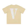 VLONE T-shirt Big "V" Tshirt Men's / Women's Couples Casual Fashion Trend High Street Loose HIP-HOP100% Cotton Printed Round Neck Shirt US SIZE S-XL 6117