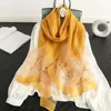 Scarves 2024 Items Luxury Silk Scarf For Women Spring Autumn Mom Gift Fashionable Style Thin Long Embroidered