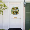 Dekorative Blumen Frühlingskranz für Haustür mit Blumenbienen Home Farmhouses Veranda Dekorationen