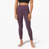 2024新しいデザイナーLululemeni Yoga Outfits Solid Color Women Pants High Waist Sports Fiess Elastic Leggings S-3XL VHF886