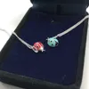 Designer Tiffany and Co S925 Sterling Argent Femmes Bleu Rouge Sept Étoiles Coccinelle Collier Mode Polyvalent Bijoux Personnalisés Insecte Pendentif