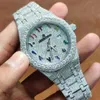 Iced Out Vvs Moissanite Diamond Montre de luxe automatique Hip Hop Bust Down Montre unisexe pour homme