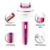 Original VGR 3in1 Epilator Women Electric Shaver For Face Body Rechargeable Lady Trimmer Hair Removal Bikini Underarms Legs 240305