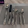 German Highend 316 Stainless Steel Creative Roman Spoon Fork Exquisite Western Tableware Set Kitchen Dining Table y240315