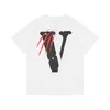 Vlone T-shirt Big "V" Tshirt Men's / Women's Couples Casual Fashion Trend High Street Loose Hip-Hop100% Cotton Printed Round Neck Shirt US Size S-XL 6108
