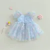 ガールドレス幼児の赤ちゃんの誕生日服プリンセスドレス3DバタフライチュールフェアリーコスプレパーティーTUTU