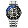 Weskey série haut de gamme nouvelle montre pour hommes d'affaires étanche mécanique à Double chaîne