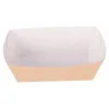 Engångsartar som serverar Tray Kraft take-out Box Boat Shape Snack Öppna PRIES Kycklinglagring