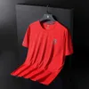 Couple Style Ice Silk Short Sleeved Mens Summer Thin Quick Drying Casual Sports T-shirt with Added Fat Plus Size