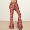 Women's Pants Printed Women Trousers Flared Trendy Paisley Print High Waist Skinny For Streetwear