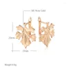 Dangle Oorbellen Kinel Trend Dames Leaf Drop Fashion 585 Rose Goud Kleur Creatieve Metalen Sieraden Unieke Romantische Bruiloft