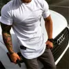 Camiseta masculina de manga curta com gola redonda, músculo, exercício, corrida, respirável, secagem rápida, 4omr