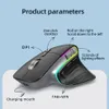 Mouse da gioco wireless Bluetooth 24G Mouse muto trimodale ergonomico USBC RGB ricaricabile 5DPI per tablet PC portatile 240309