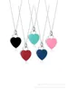 Designer tiffay and co TIFF925 Silver V Gold Material Classic Fashion Hundred Tower Enamel Heart shaped Pendant Necklace