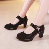 Pompes 6cm 8cm 10cm Block Talon plate-forme Pumps Pumps Femme Chaussures 2023 Printemps Floral Black High Heels Chaussures Ladies Elegant Office Shoe 41 42 43