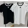 Designer Coureges T Shirt Summer Short Sleeve Women Tshirt Contrast Color Brodery Slim Fit Top Tee High Quality