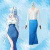 Genshin Impact Shenhe Cos Dress Dress Dispender Dress Knitting Cardigan Game Roal Play Play Play Female