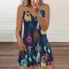 Casual Dresses Womens Tank Dress Zipper V Neck Spaghetti Strap Sundress Bohemian Beach for Women Long