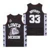 Lower Merion Jersey College Bryant Basketball Moive High School Alternate Color-Split Syle Team Color Black Red White Blue University Vintage Hiphop Shirt