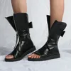 Sandaler svart vit kik tå platt plattform gladiator kvinnor sommar stövlar damer casual skor sandales femmes sandalias mujer