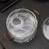 Pentola per zuppa trasparente resistente al calore microonde riscaldamento a fuoco doppi manici casseruola in vetro antiaderente con coperchio utensili da cucina 240308
