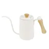 Drip Kettle 600ml Coffee Tea Pot Stainless Steel Non-stick Gooseneck Drip Kettle Wooden Handle Coffee Pot 240313